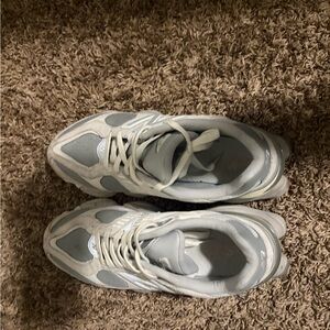 New Balance Light Gray and White Athletic Sneakers